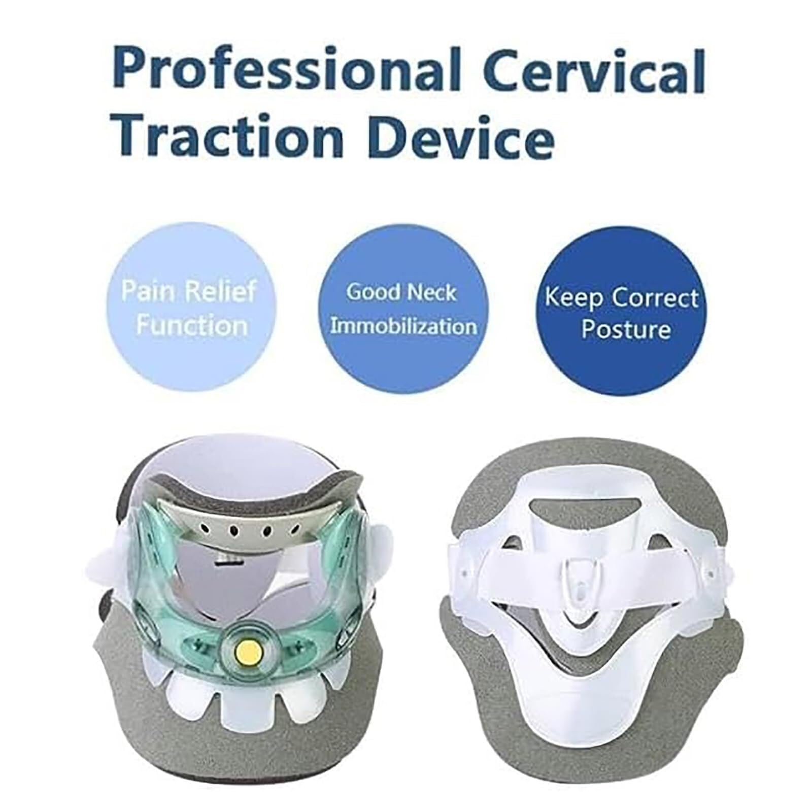 X&Z-XAOY Collarín Cervical Ajustable Collarín Cervical Ajustable En Altura con 6 Velocidades Y 5 Puntos De Presión Parcial Ergonómico Y Adaptable A Las Curvas