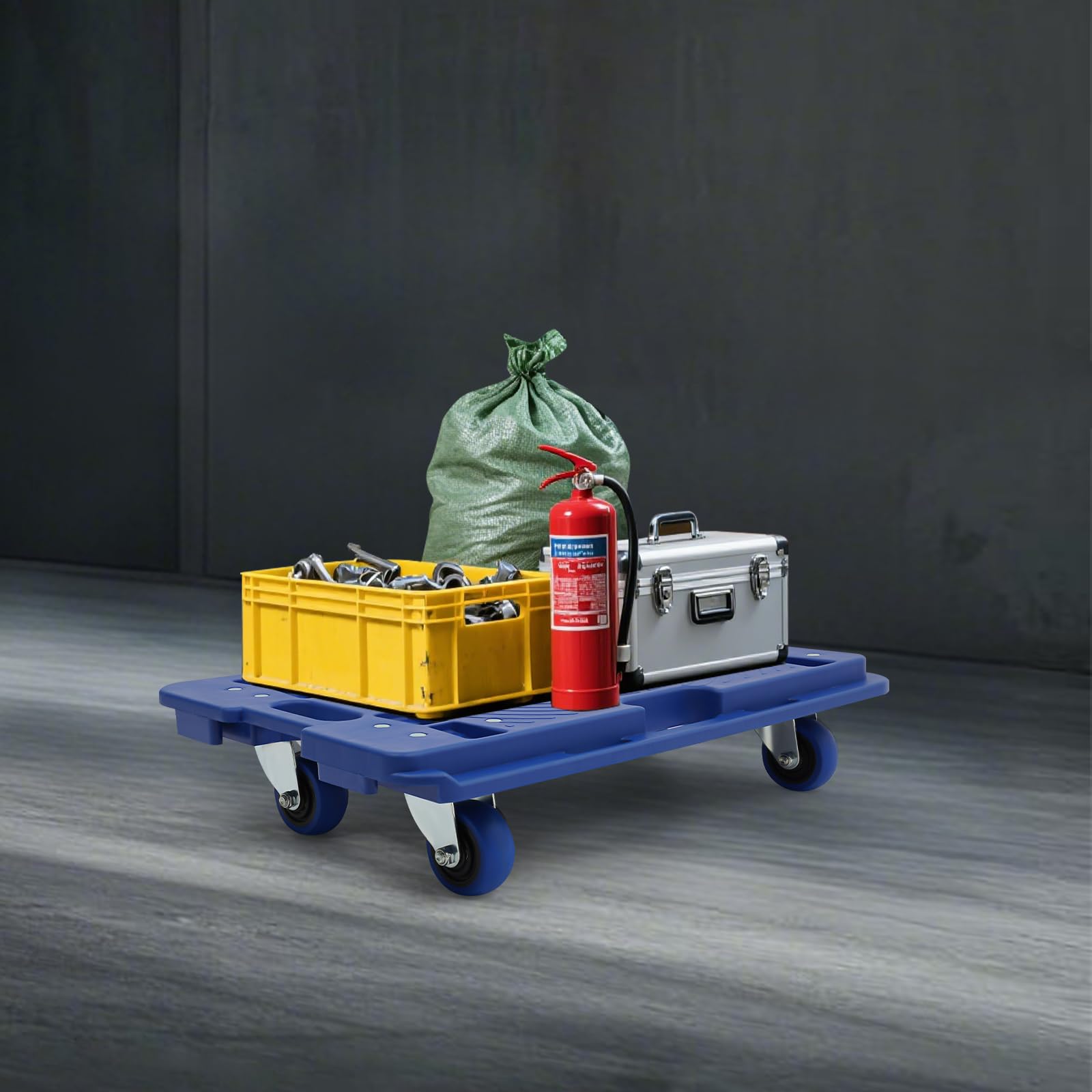 Carrello per il trasporto con 4 ruote universali, 60 x 40 cm, aiuto per il trasporto di mobili, per mobili, per il trasporto, fino a 150 kg