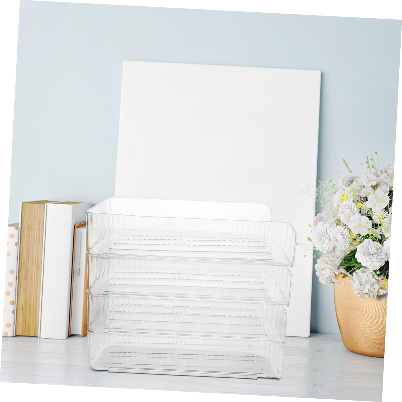LALAFINA 4pezzi Organizer Scrivania Impilabile Vassoio Documenti Per Ufficio Scuola e Casa Ottimizzazione e Design Elegante Per File e Libri