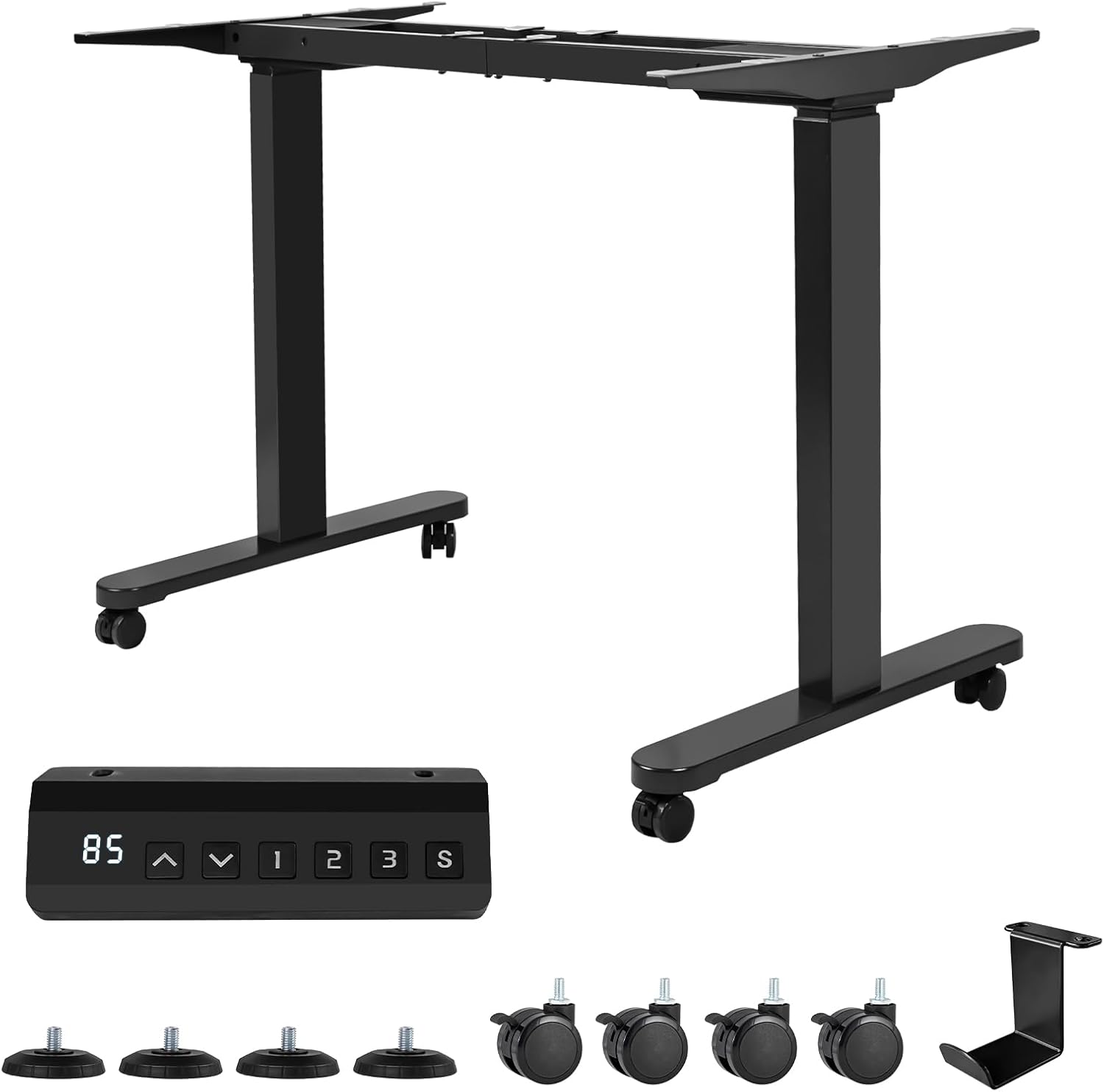 電動昇降式デスク　高さ調節71cmー119cm　収納フック付き　BLACK 電動昇降式デスク 高さ調節71cmー119cm 収納フック付き BLACK 電動昇降