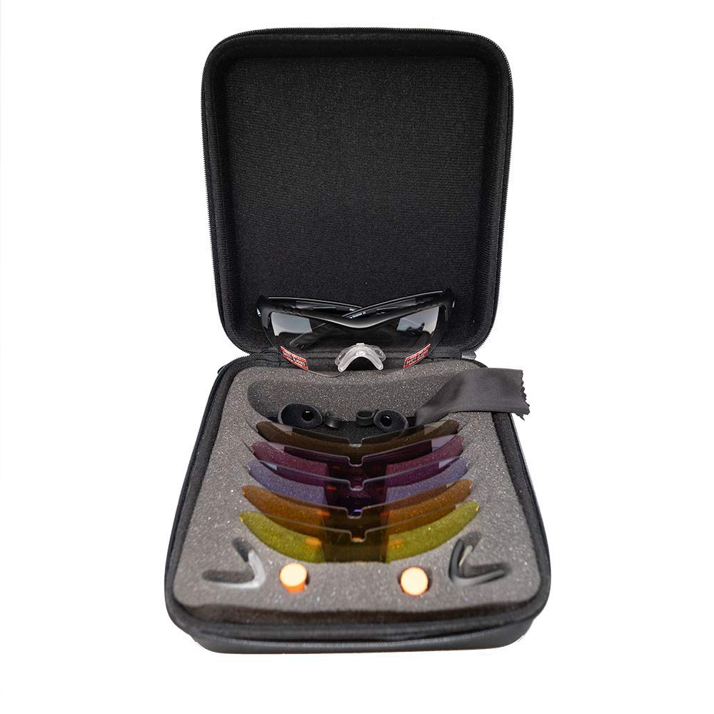 SSP Eyewear Methow Kit, RX-Able Shooting Glasses, 6 Lenses with Black Frames