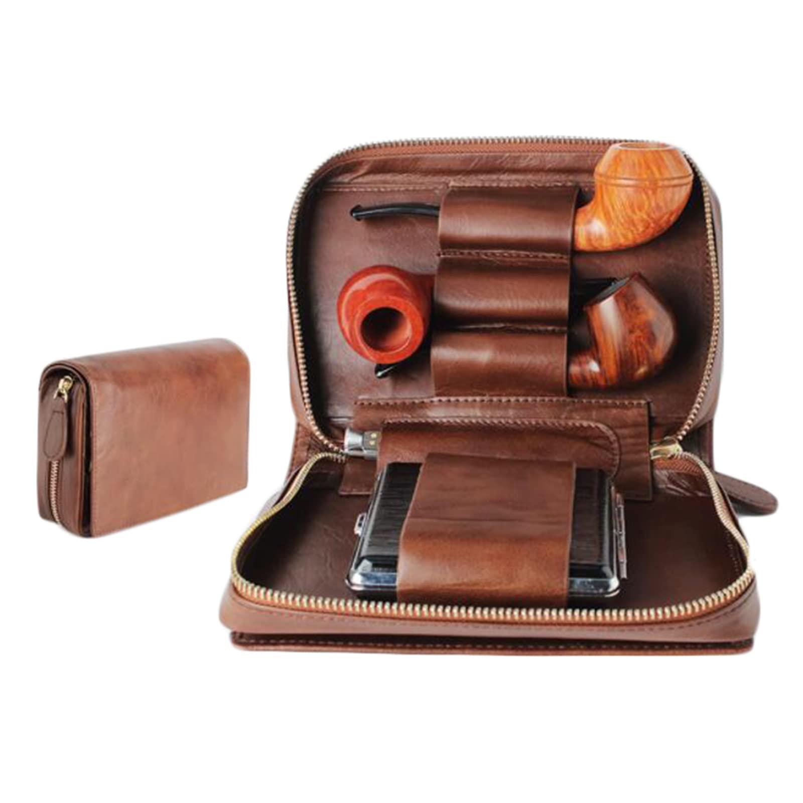 Borsa da tabacco in pelle multifunzionale Borsa da tabacco in pelle PU Scatola da tabacco portatile in vera pelle porta tubo da tabacco porta fumo borsa per regalo da uomo regali di Natale