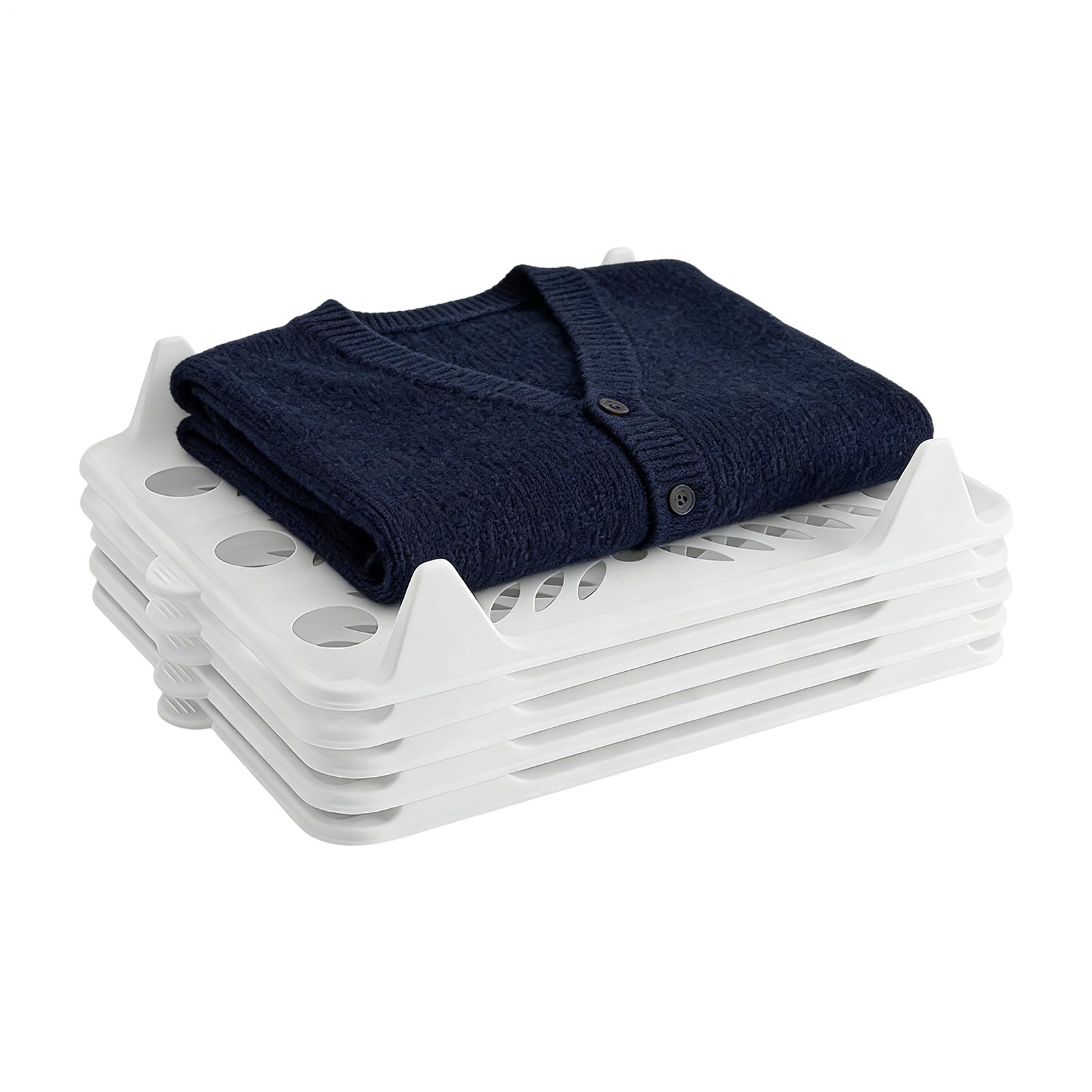 Organizador de Camisetas Separador de almacenaje 5 piezas ahorra espacio | Divisores Entrelazables para Suéteres para armario interior del hogar: vaqueros, jerséis, camisetas, calcetines y toallas