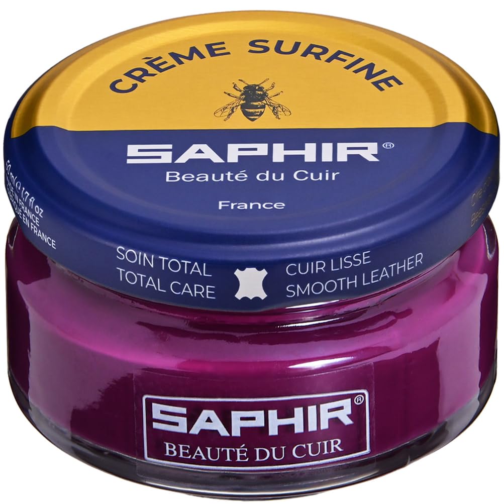 Saphir 9550032 Fine Beeswax Shoe Cream and Polish, 1.7 fl oz (50 ml), Emulsifying, Moisturizing, Recoloring, Glossy