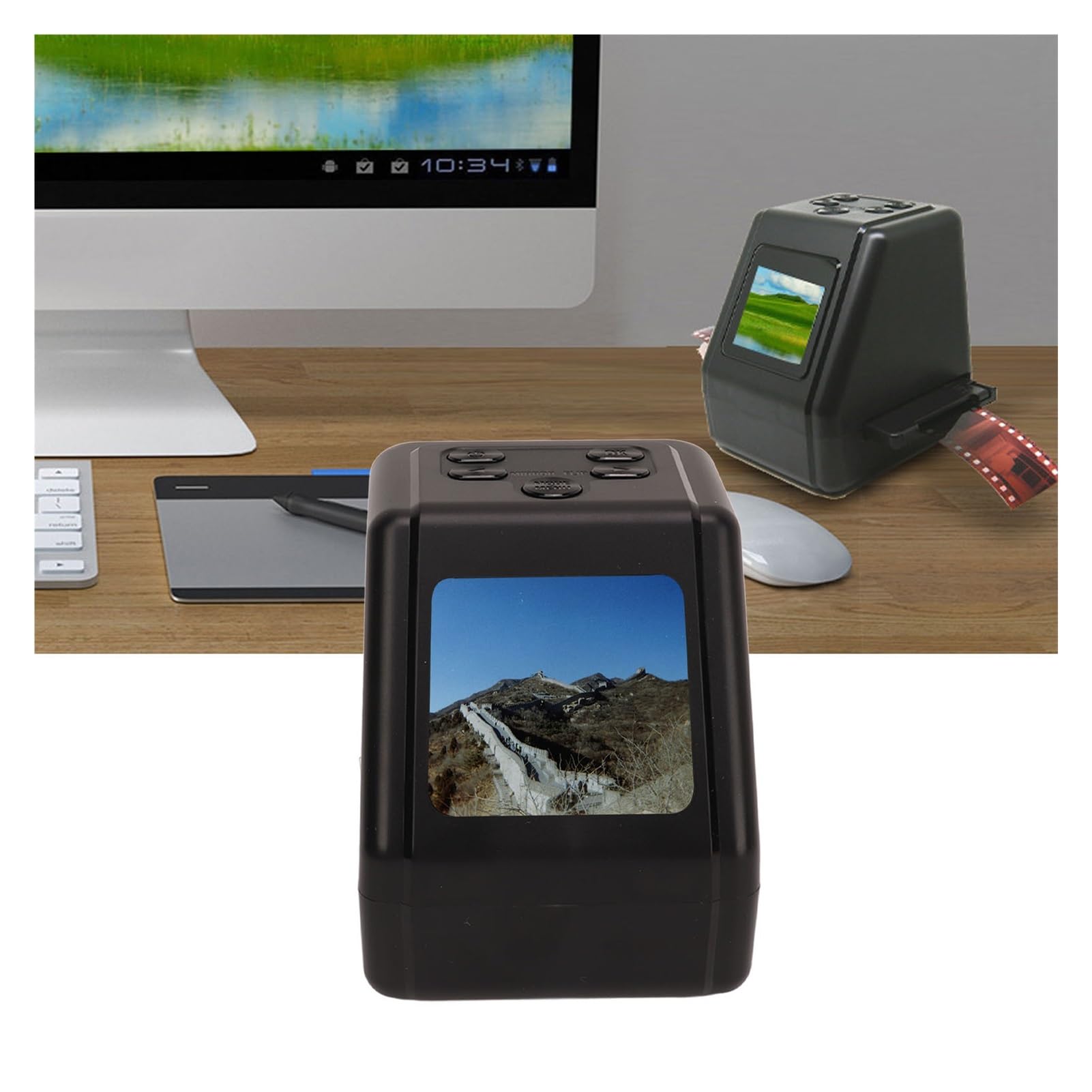 Film Scanner 2in Screen Slide Scanner Convert 135 126 110 8mm Slides to 22MP JPG Digital Photo Negative Scanner