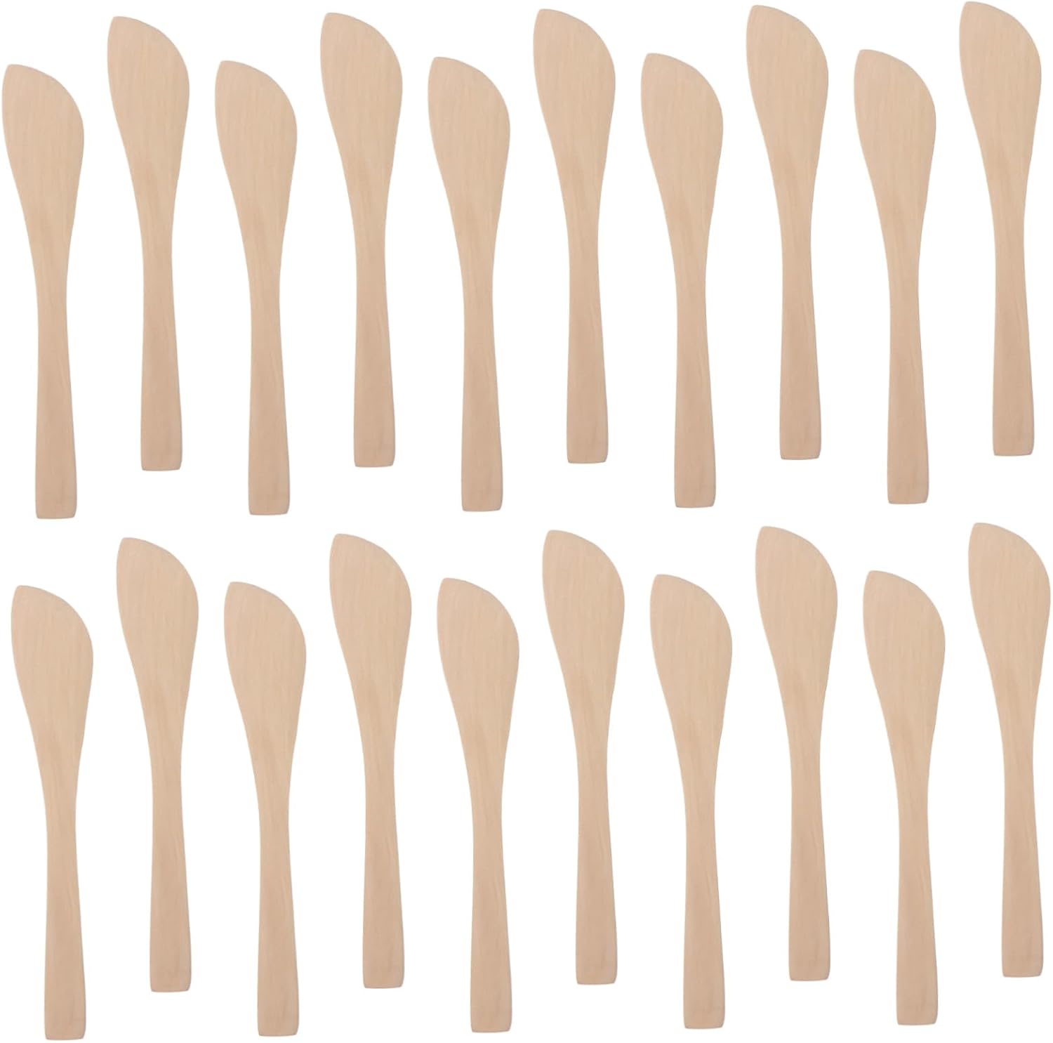 Wooden Dumpling Butter Spreaders 20Pcs Spoon Filling Beige Cheese