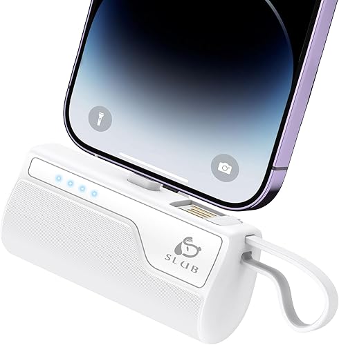 Cargador portátil para iPhone de 5000 mAh, mini cargador de batería de respaldo de teléfono, pequeño cargador portátil compatible con iPhone