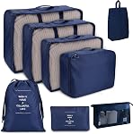 Travel Packaging Cube,8-piece set of travel cube, Foldable luggage Storage Bag, lightweight luggage Storage Bag (Beige)