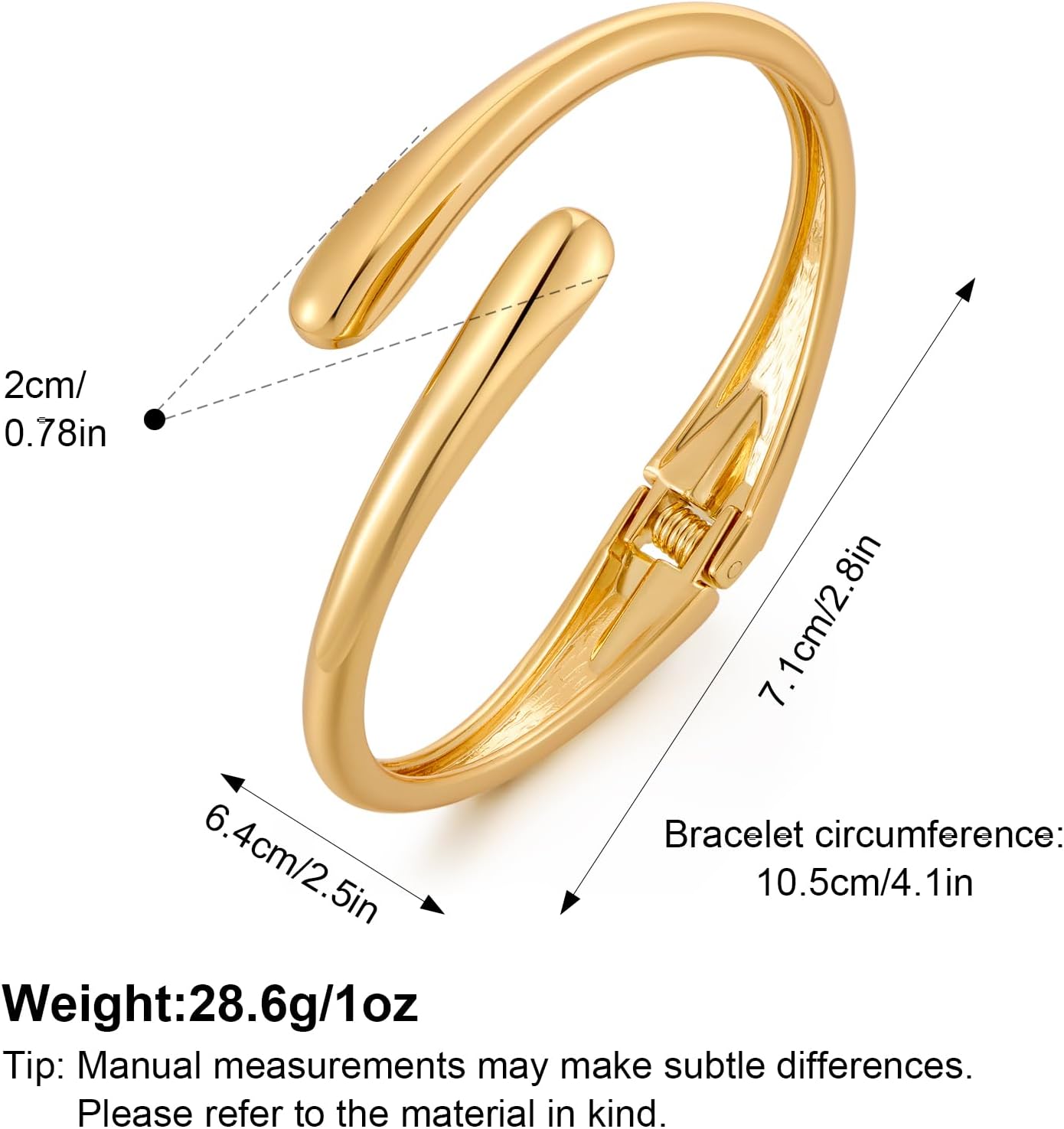 MUYAN Polished Chunky Hinged Bangle Bracelet for Women Trendy Twisted Statement Cuff Bracelet Fashion Jewelry - Image 5