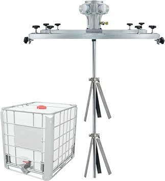 Air Agitator for IBC Tank, 1 Ton 1HP Pneumatic Paint Mixer with Stainless Steel Three-Blade Impeller, Folding Propeller, 0-1800RPM, for Ink Dissolver Agitator/