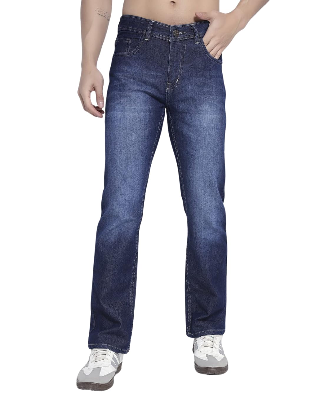 DIVICASA Men’s Jeans Cotton Blend Regular Fit Dark Blue Monkey Whiskar Casual Streetwear Denim Pants Made in India Comfort... - Review, Price and Buying Guide