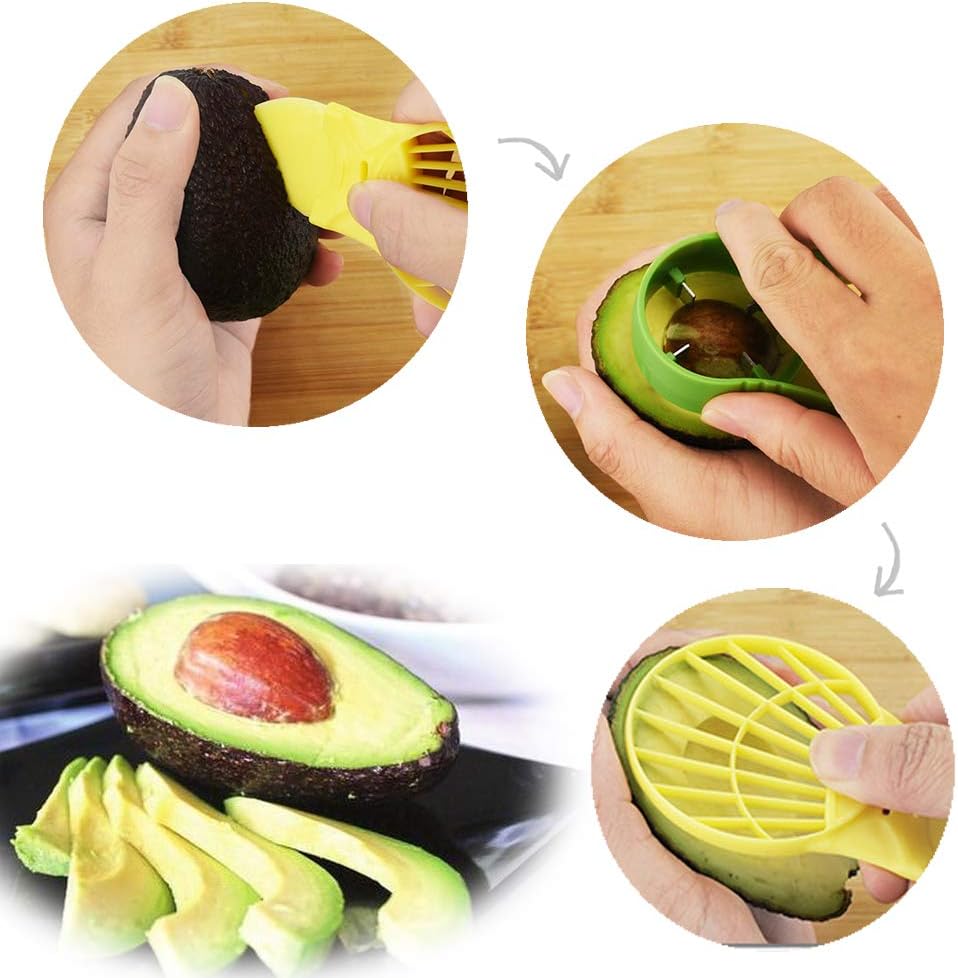 Winterworm Avocado Tool Set: Avocado Splitter, Pitter, Storage Containers, Lemon Spray, Fruit Tray - Black, Polypropylene, Silicone Handle