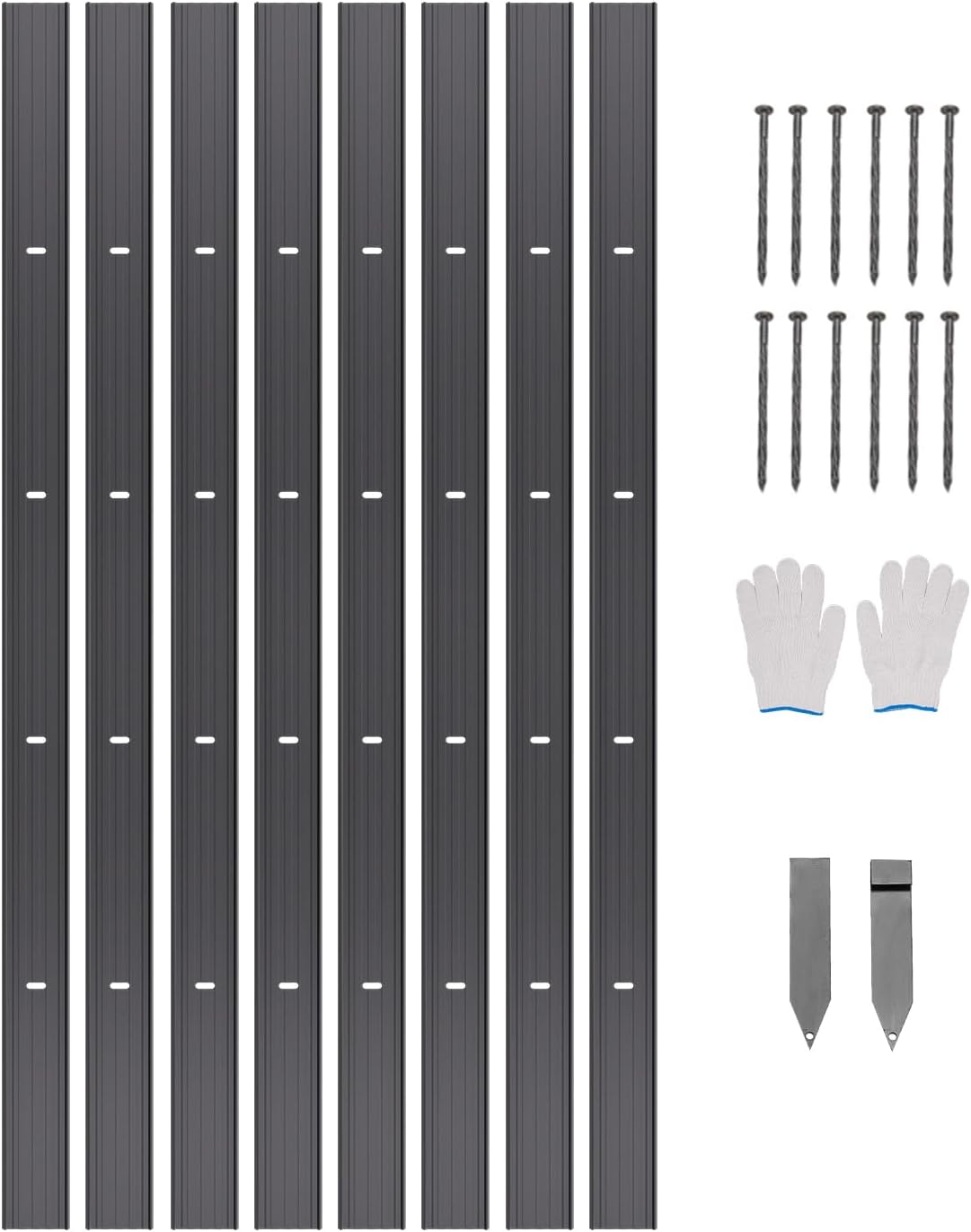 VEVOR Metal Landscape Edging, 8 Packs 72 in Rust-Resistant Aluminum Alloy Landscape Edging, Bendable Garden Edging Border, Heavy Duty Lawn Edging Fence for Flower Bed Yard Pathway