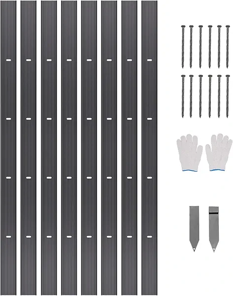 VEVOR Metal Landscape Edging, 8 Packs 72 in Rust-Resistant Aluminum Alloy Landscape Edging, Bendable Garden Edging Border, Heavy Duty Lawn Edging Fence for Flower Bed Yard Pathway