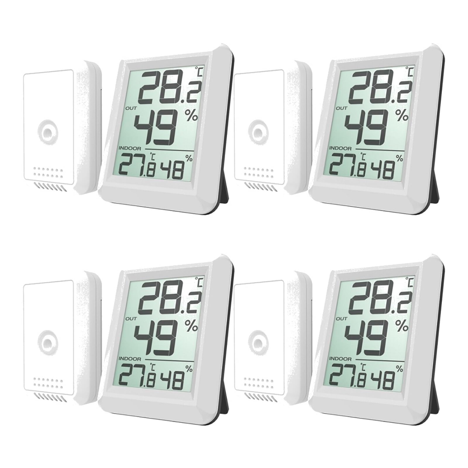 Termohigrometr Termometr Elektroniczny Mini Cyfrowa Bezprzewodowa Higrometr Stacja Pogodowa LCD Cyfrowy Termometr Stacja Meteorologiczna Dla Domu(FT0423 4PCS)