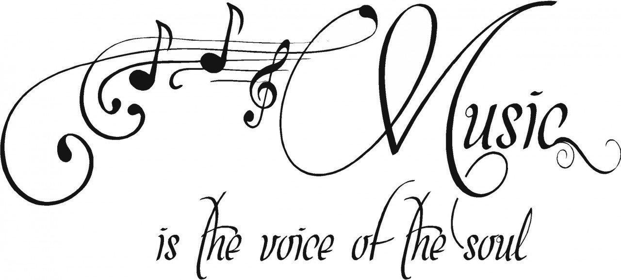 Vinyl Wall Quote Decals for Home - Music is The Voice of The Soul Stylish Wall Sticker for Easy Home Decoration - Size: 13 Inch X 40 Inch
