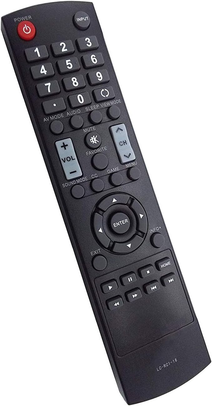 AULCMEET New LC-RC1-16 Replacement Remote fit for Sharp TV LC-32LB370 LC32LB370 LC-32LB370U LC32LB370U LC-32LB480U LC32LB480U LC-40LB480U LC40LB480U LC-50LB370 LC50LB370 LC-50LB370U LC50LB370U
