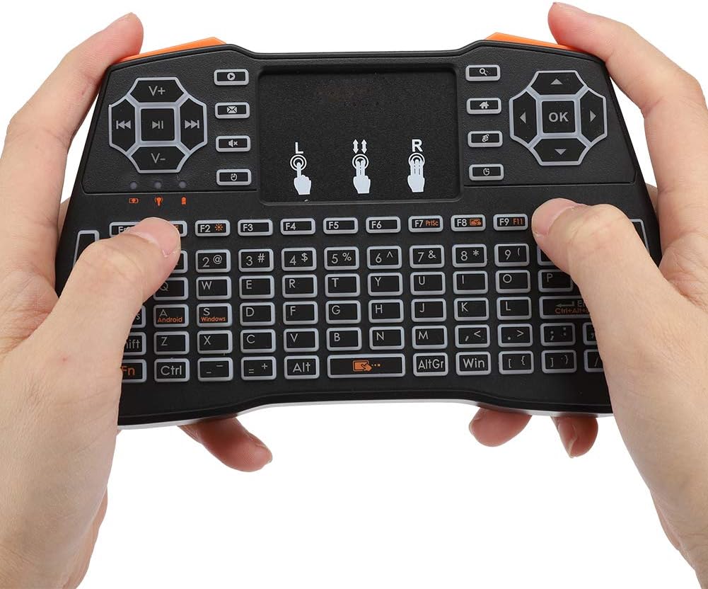 Wendry I8 Plus Air Mouse with Touchpad, 2.4GHz Mini LED Backlit Keyboard, Plug and Play