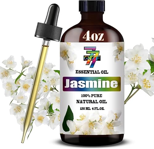 Aceite esencial de jazmín, 4 onzas líquidas, aceite de jazmín para difusor, humidificador, hogar, limpieza, masaje, yoga, vela de bricolaje