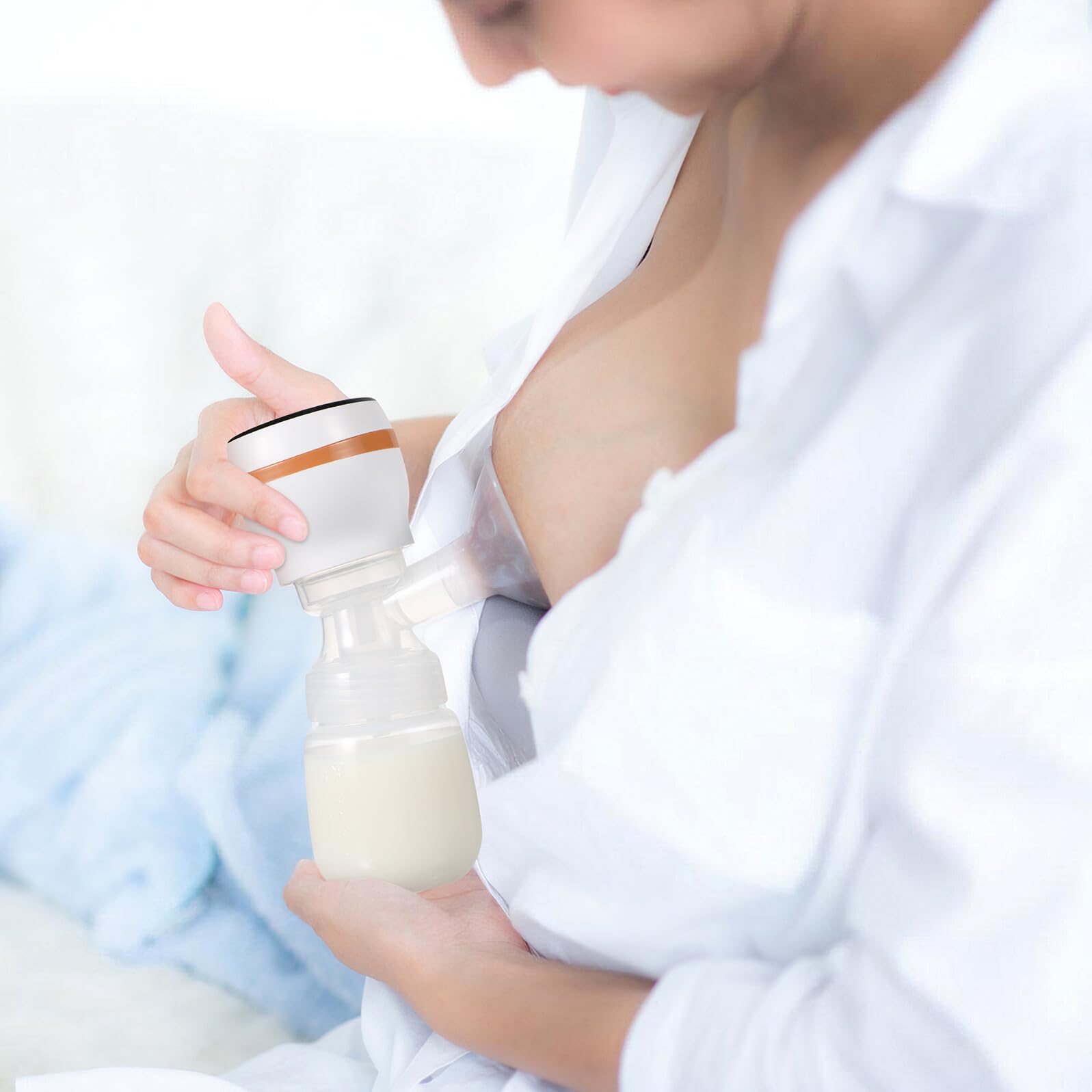 ORFOFE Extractor de Leche Portátil Eléctrico sin Cables Pantalla Lcd y Material Pp, Diseño Silencioso y Cómodo para Uso Manos Libres en Lactancia