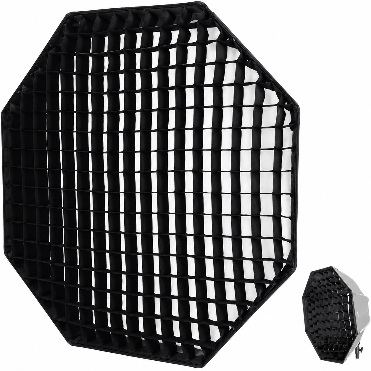 YUGAM 65cm/26 Honeycomb Grid for Octagonal Softbox – Light Control Grid Compatible with Godox, Neewer, Profoto – Portable Foldable Nylon Grid for Studio, Portrait & Video Lighting (Black) (65cm Grid)-image-10