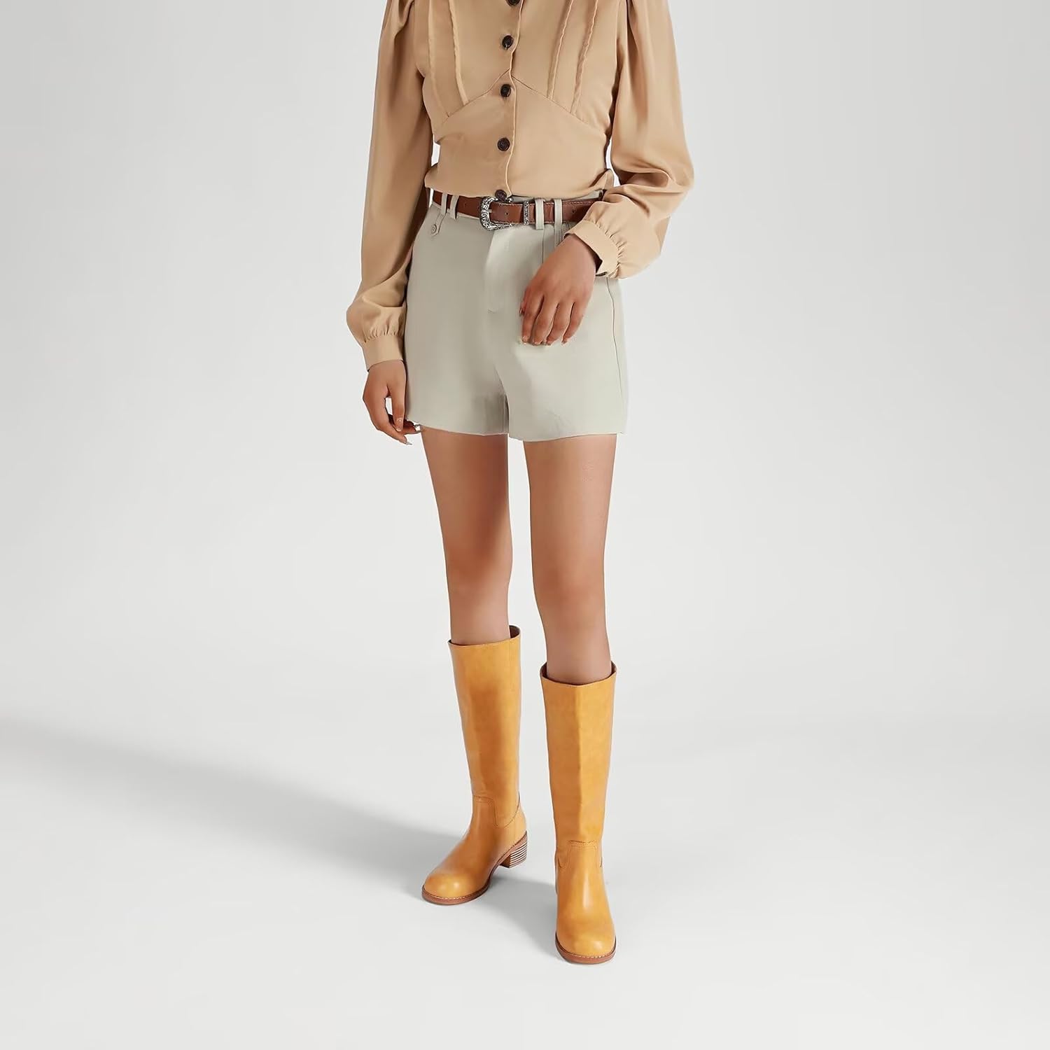 Women's Knee High Boots Square Toe Tall Boots Wide Calf for Women Platform Chunky Block Heel Comfortable - Image 6