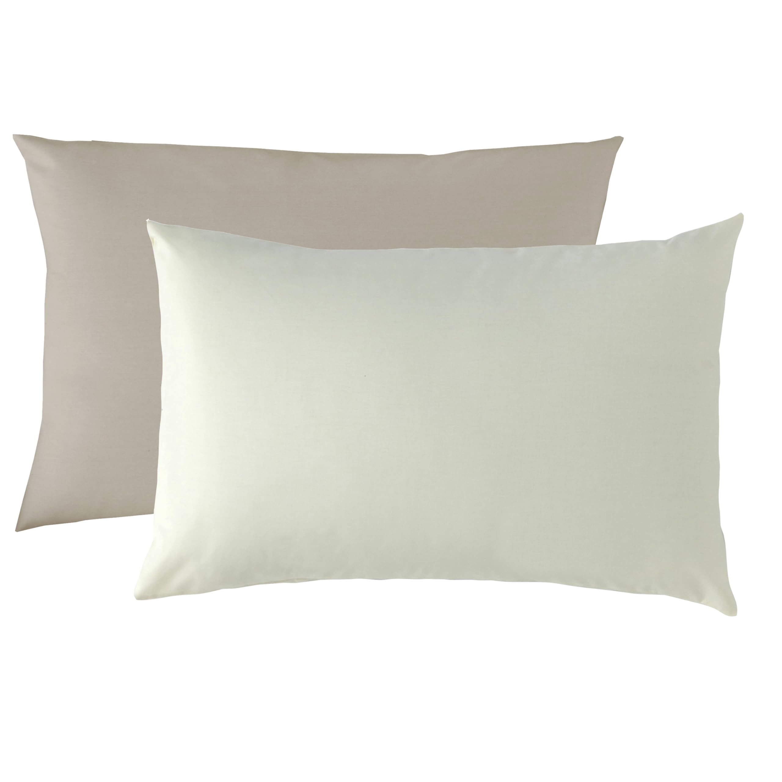 P'tit Basile - Taie d'oreiller 40x60 cm Enfant bébé - 100% Coton Bio certifié - Collection Chouette - Bicolore écru et Marron Taupe - Tissage serré 57 Fils pour lit 60x120 70x140 cm Berceau couffin