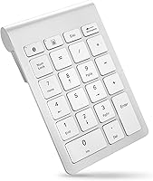 Vista 8 de Foloda Bloc numérico Bluetooth, teclado numérico inalámbrico de 10 teclas USB para laptop, extensiones de 22 teclas, teclado Numpad, accesorios