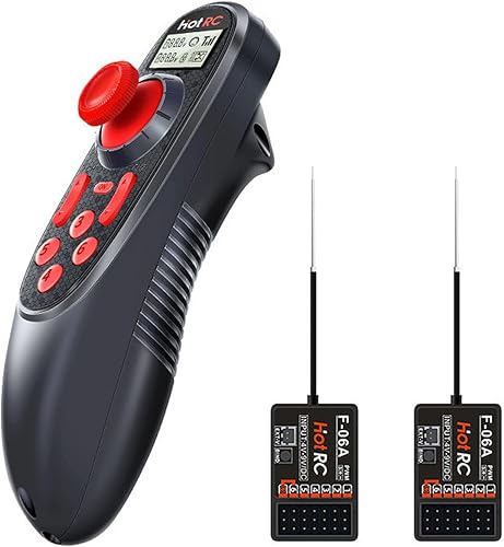 HOTRC DS-600 6CH 2.4GHz Transmisor RC y receptor control remoto con DS 600 PWM 6 canales receptor para barco RC (con 2 receptores)