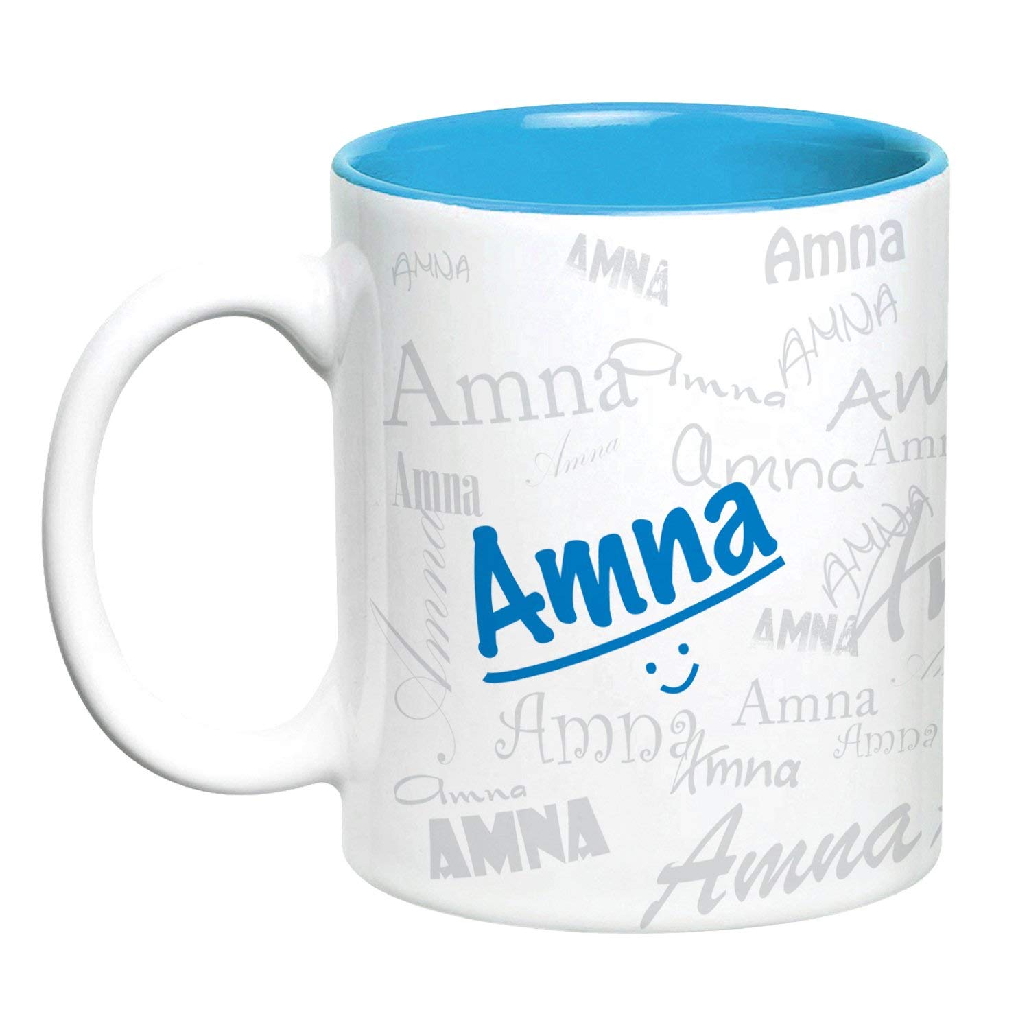 Hot Muggs Me Graffiti Mug - Amna Personalised Name Ceramic, 315ml, 1 Unit