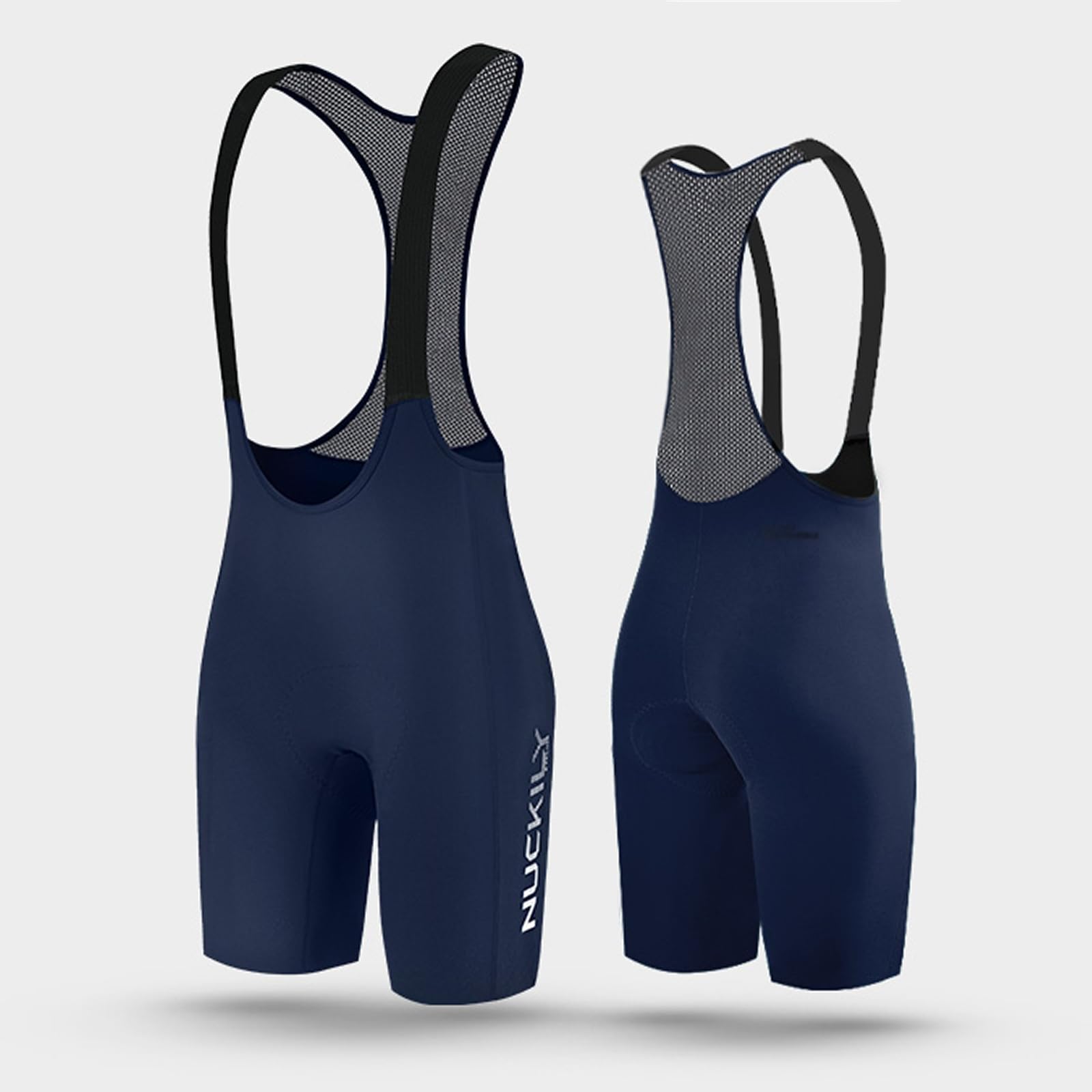 NUCKILY Cuissard de cyclisme à bretelles pour homme, cuissard de cyclisme rembourré de qualité compétition à séchage rapide pour vélo sur route et montagne