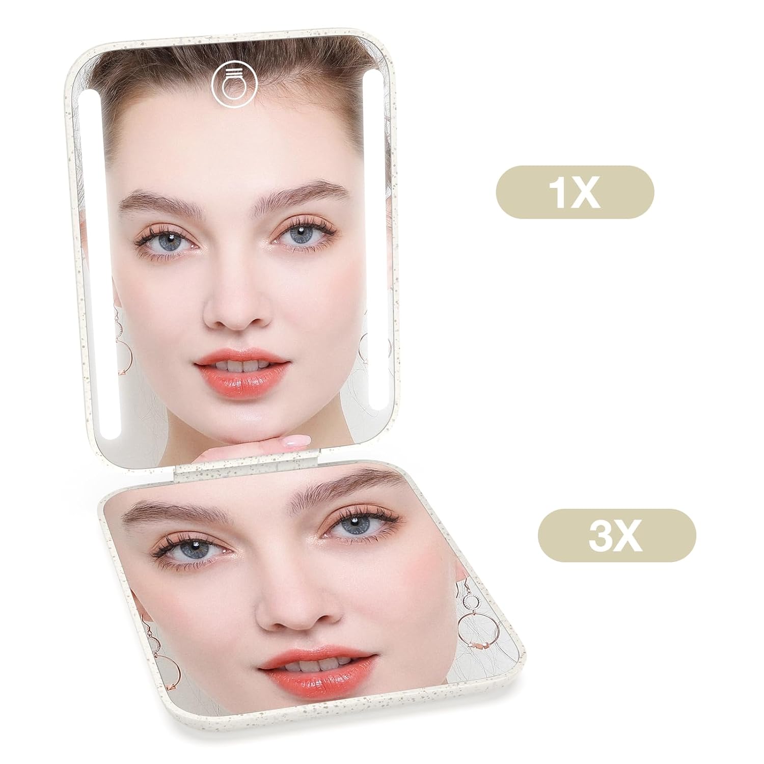 Kintion Rechargeable Pocket Mirror, 1X/3X Portable Compact Mirror