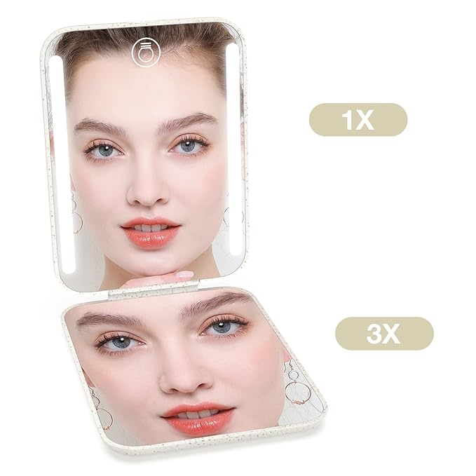Espejo de Maquillaje Portátil Recargable Kintion con Luz LED miniatura 4