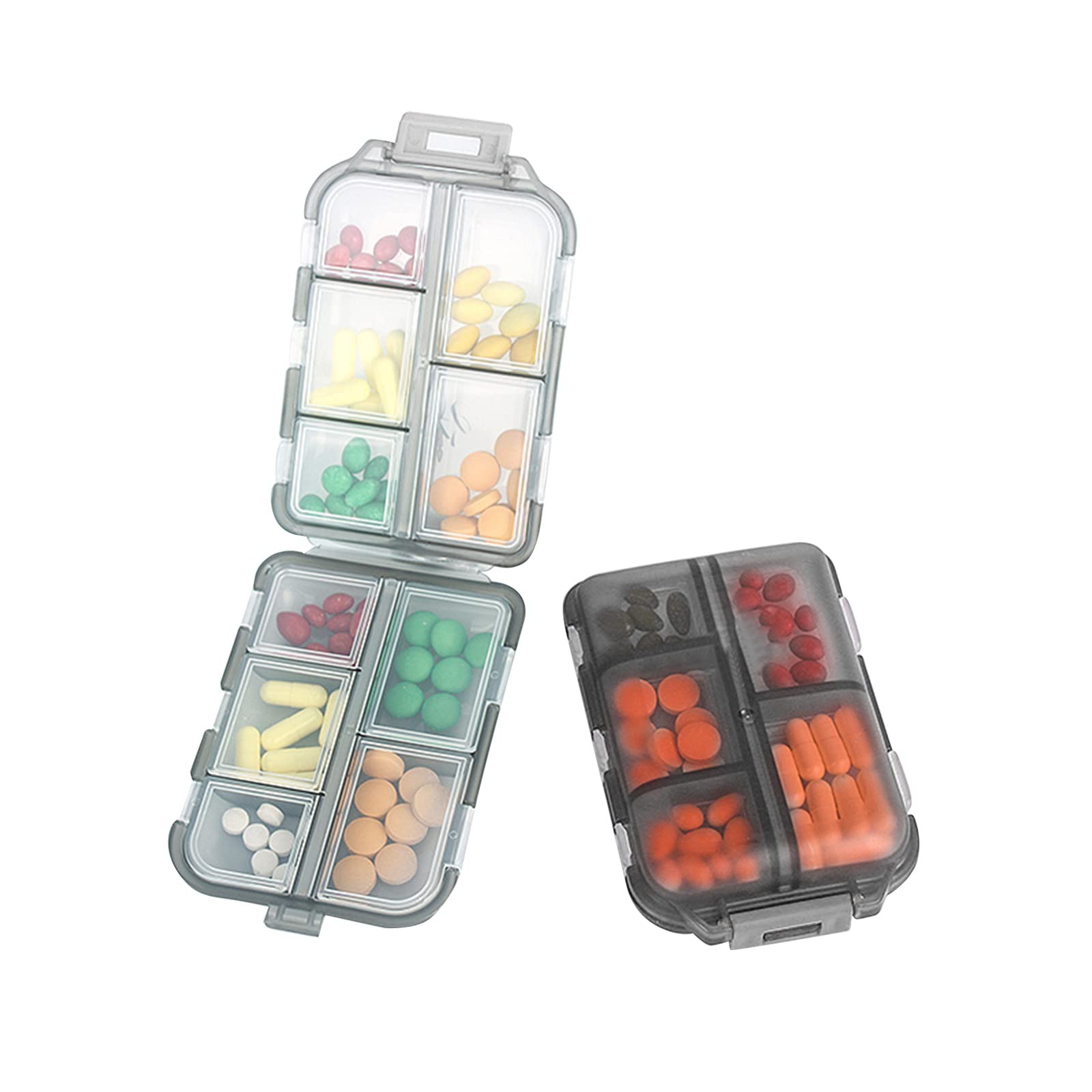 Travel Pill Organizer, 10 Compartments Portable Pill Case Daily Pill Organizer for Purse, Medicines, Supplements, Vitamin, Fish Oil, Small Pill Box, Black
