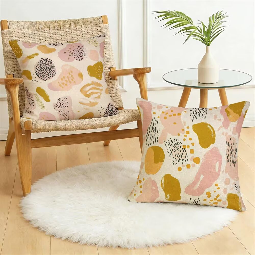 Federe Cuscini da Esterno Impermeabili 65x65 Astratto Copri Cuscini per Divano Moderno Federa Cuscino Arte Decorativi Copricuscini per Divano Giardino Patio Soggiorno Copricuscino Set di 2 (IU385)