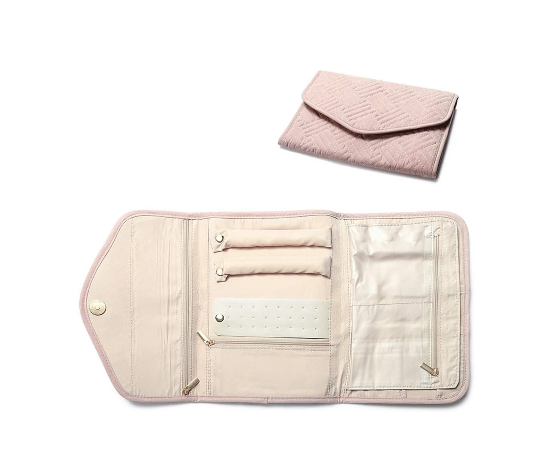 Szkatułka Na Biżuterię Składane etui podróżne na biżuterię z kieszeniami na zamek błyskawiczny i przegródkami do przechowywania biżuterii damskiej Pudełka I Organizery