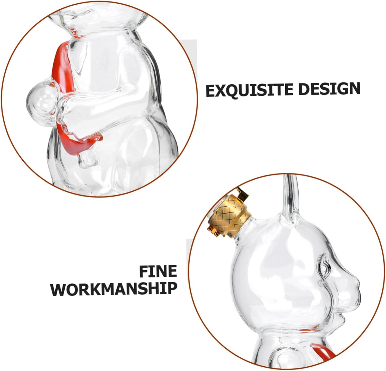 ABOOFAN Transparent Shaped Wine Bottle Unique Easter Bunny Design for Home and Restaurant Use Creative Decorative Glass Storage for Wine Making and Serving