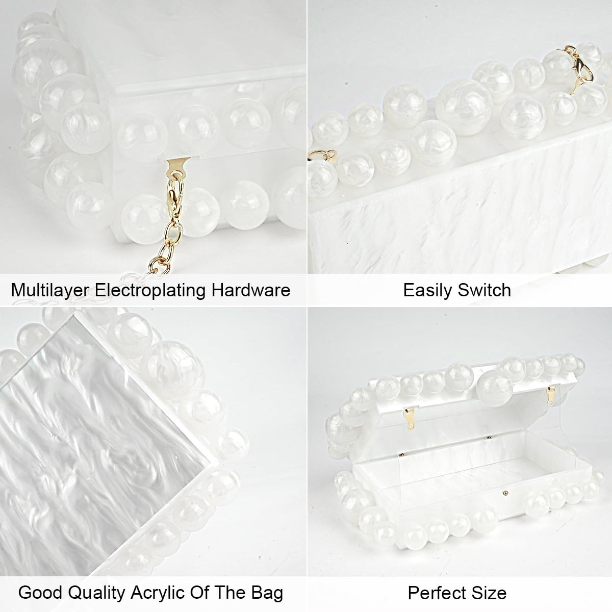 OSDUE Bolso de mano de cubo lleno de diamantes para mujer, bolso de noche brillante, bolso de cadena, bolso de hombro para bodas, fiestas, tiempo libre o citas (plata)