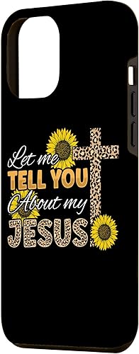 Miniatura 14 de Funda cristiana para iPhone 11 Pro Max Let Me Tell You About My Jesus Leopard Sunflower