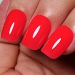 Ozzeal Neon Gel Polish, 0.5 Fl Oz Neon Red Gel Nail Polish Spring Summer Soak off LED UV Gel Nail Polish Art Starter Manicure Salon DIY Nail Gel Polish Kit