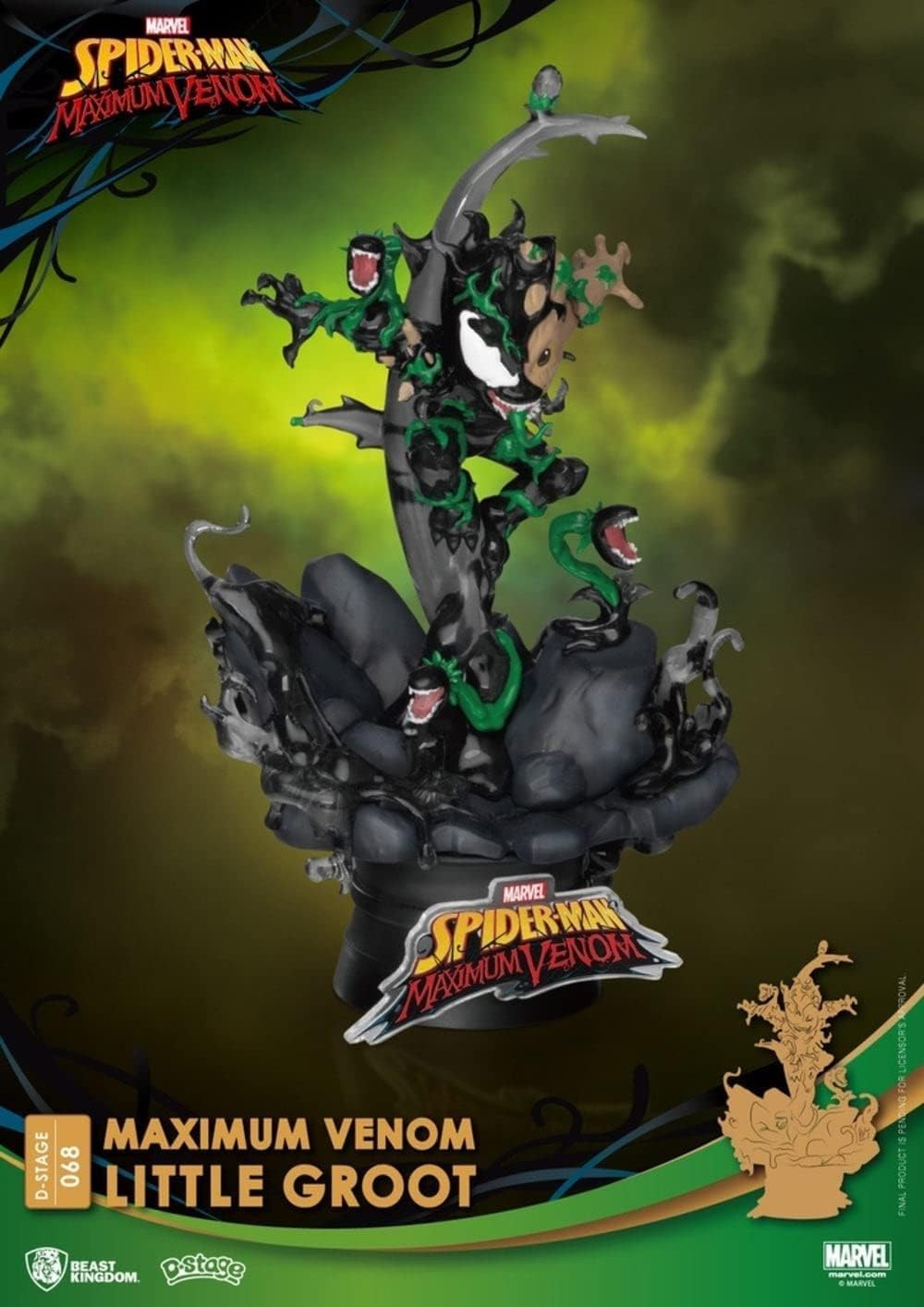 Beast Kingdom Maximum Venom: Little Groot DS-068 D-Stage Statue, Multicolor