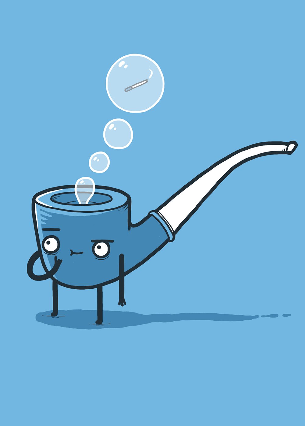 "Bubble Pipe" Smoking Humor - Rectangle Refrigerator Magnet