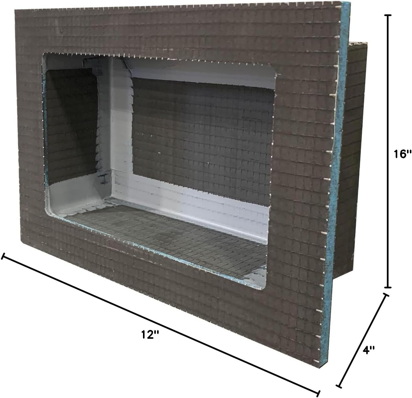 Wedi Prefabricated Durable Polystyrene Building Panel Waterproof Shower Niche, for Tiled Shower Surrounds, US3000004, 16" x 12"
