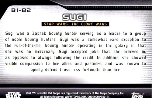 2021 Topps Star Wars Bounty Hunters #BI-82 Sugi - The Clone Wars Non-Sport Card