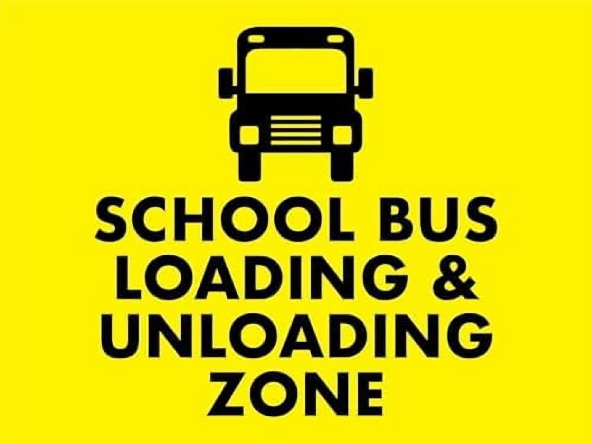 (2-Pack) Metal Tin Sign School Bus Loading & Unloading Zone Children 8x12 Inch Sign Warning Caution Notice for Yard, Office, Outdoor & Indoor Safety