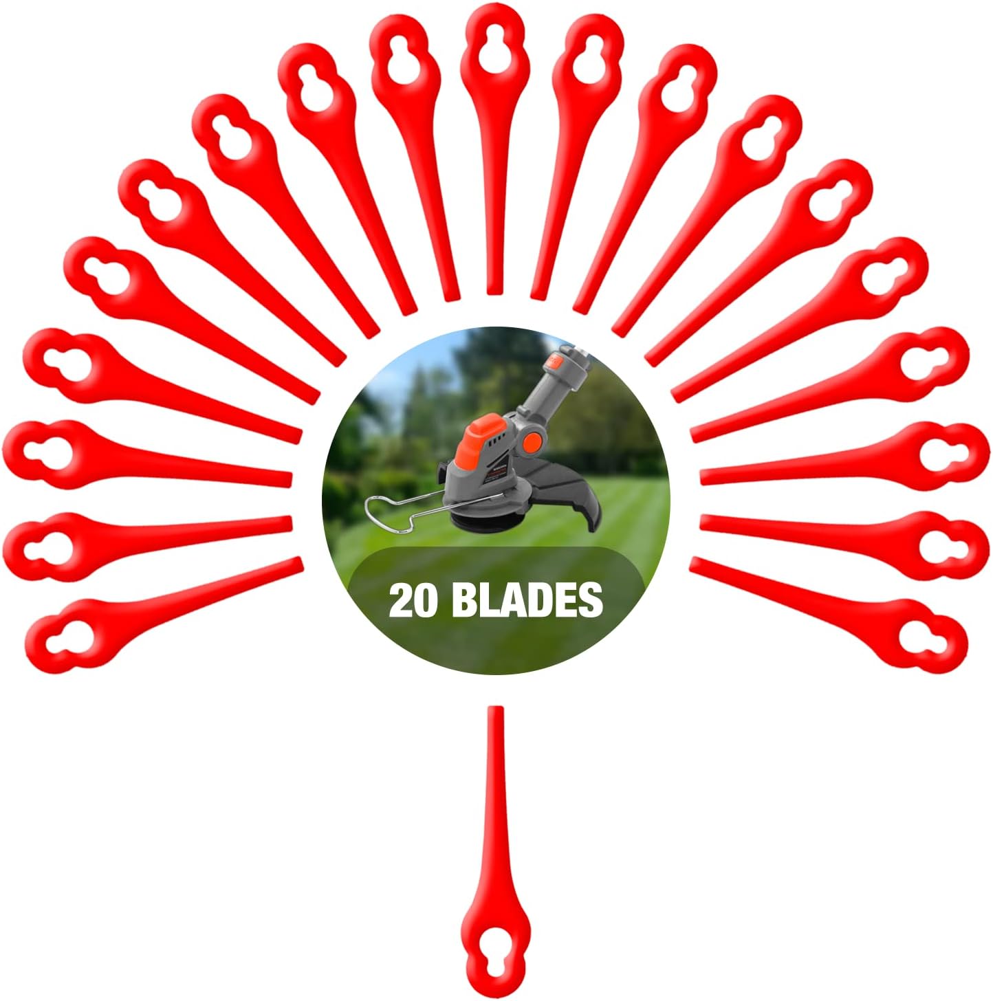 Terratek Genuine 20x Strimmer Blades Replacement Multi Pack For The TTCGT18, GGCGT18, GGSBUN & TCSBUN Strimmer Range Only. These Grass Trimmer Blades Will Only Fit The Cordless Strimmer Mentioned