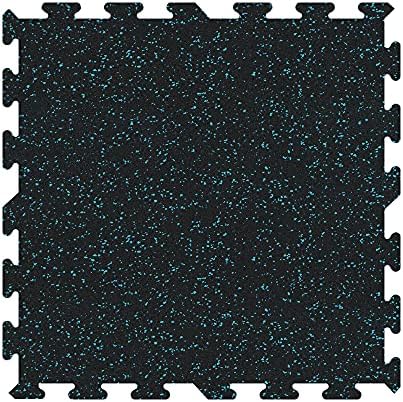 IncStores 8mm Thick Strong Rubber Interlocking Floor Tiles | Flexible Recycled Rubber for a Stronger and Safer Basement, Home Gym, Shed, or Trailer | Blue, 7ft 8in x 7ft 8in