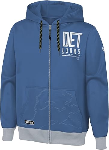 Outerstuff NFL - Sudadera con capucha de forro polar con cremallera completa para hombre