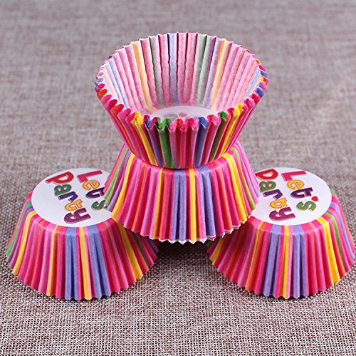 Staruby Cupcake Baking Paper Cups Muffin Cupcake Liners Colorful Rainbow Combo Disposable Baking Cups Set Standard Size,Pack Of 400 #TOP4