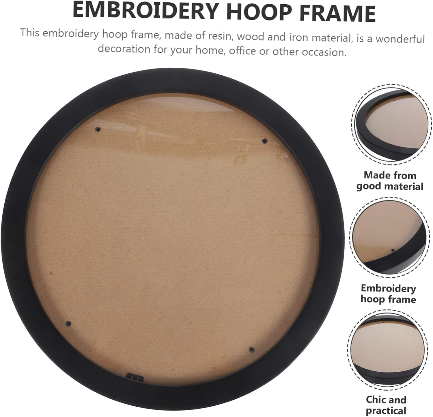 Round Frame for Cross Stitch Embroidery Hoop Round Photo Holder Frame Diy Craft Home Dec